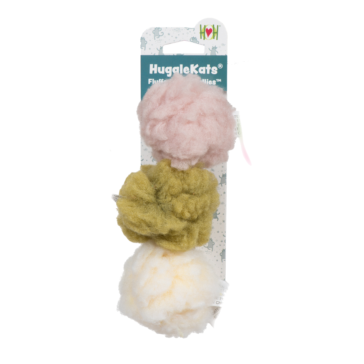 HuggleKats® FlufferFleece™ Ballies Plush Cat Toys, 3 Pack