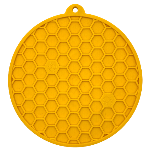 Honeycomb Design eMat - Enrichment Lick Mat For Dogs and Cats - With Suction Cups | USA Made