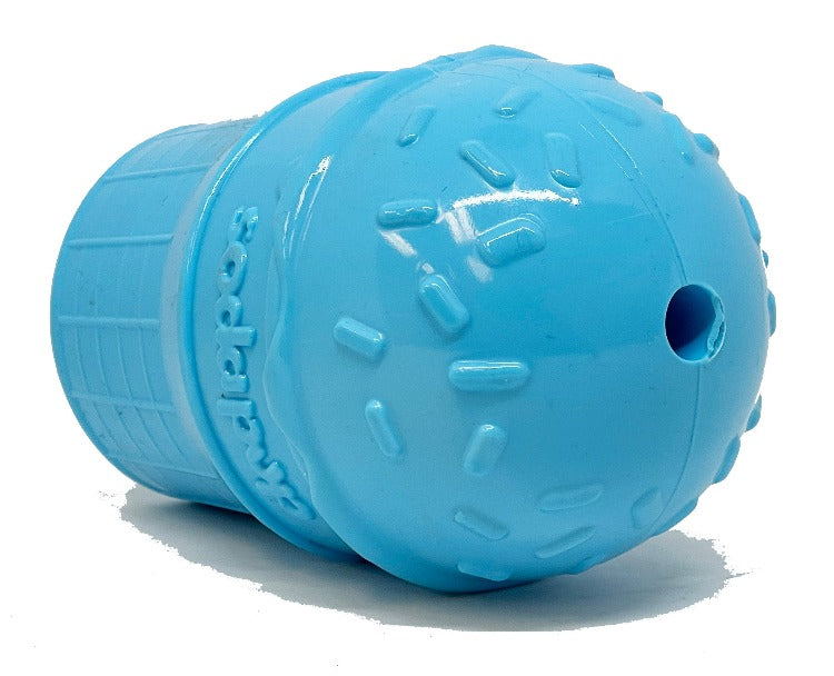 Ice Cream Cone Rubber Dog Chew Toy | Treat Dispenser | USA Made | SodaPup
