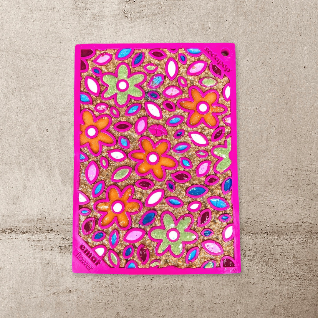 Flower Power eMat - Enrichment Lick Mat for Dogs and Cats | Flower Design | USA Made