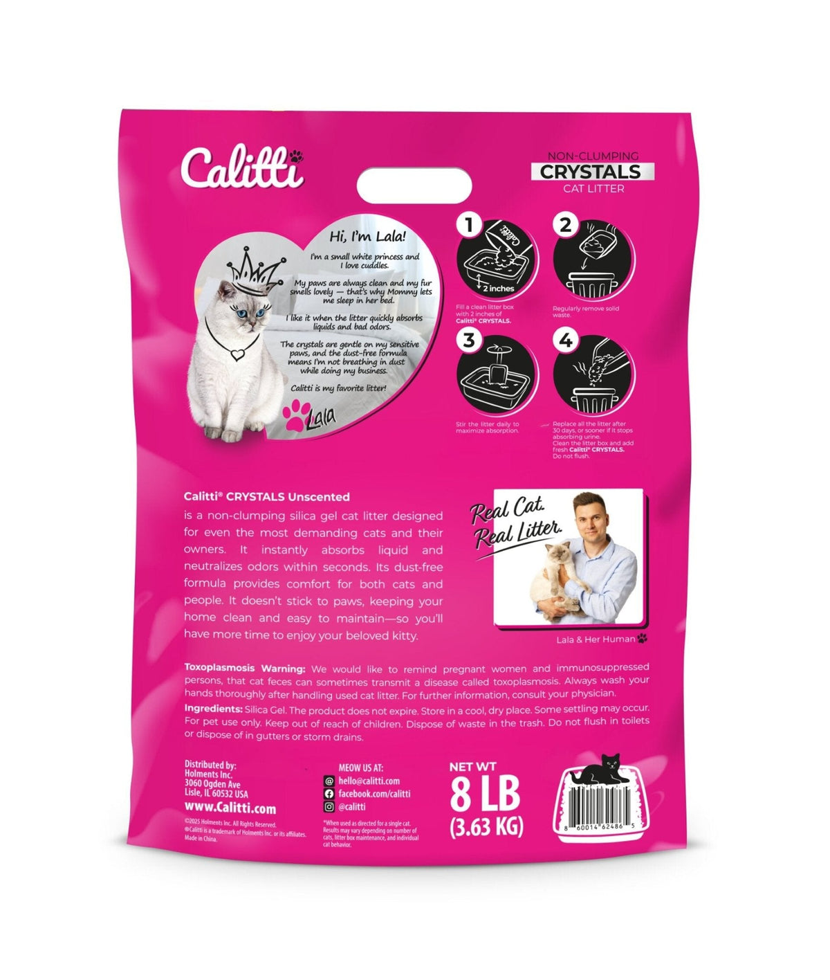Calitti Non-Clumping Cat Litter Crystals with Silica Gel, 8 lb
