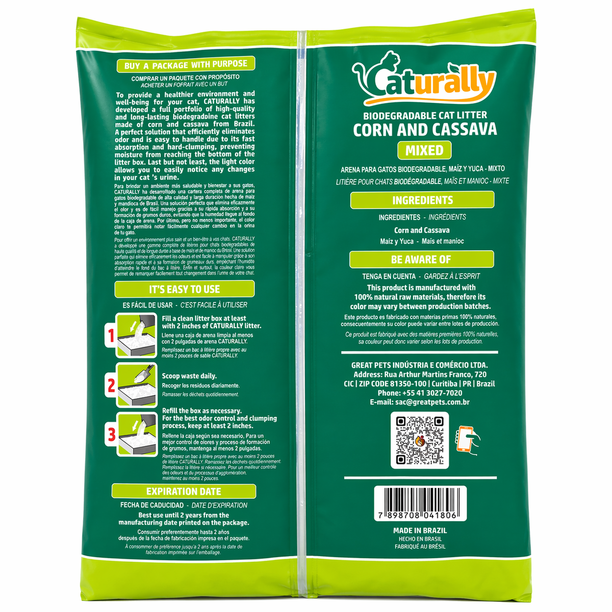 PurrFriendlyLitter© Cassava & Corn Cat Litter – SUPERB ODOR CONTROL, clumps hard, 99% NO DUST and low tracking.