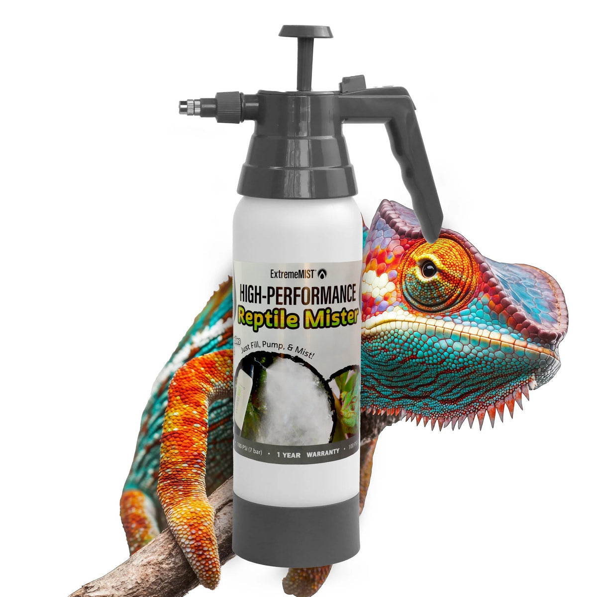 Reptile Mister – Fine Mist Terrarium Sprayer for Chameleons, Lizards, Snakes & Tropical Habitats